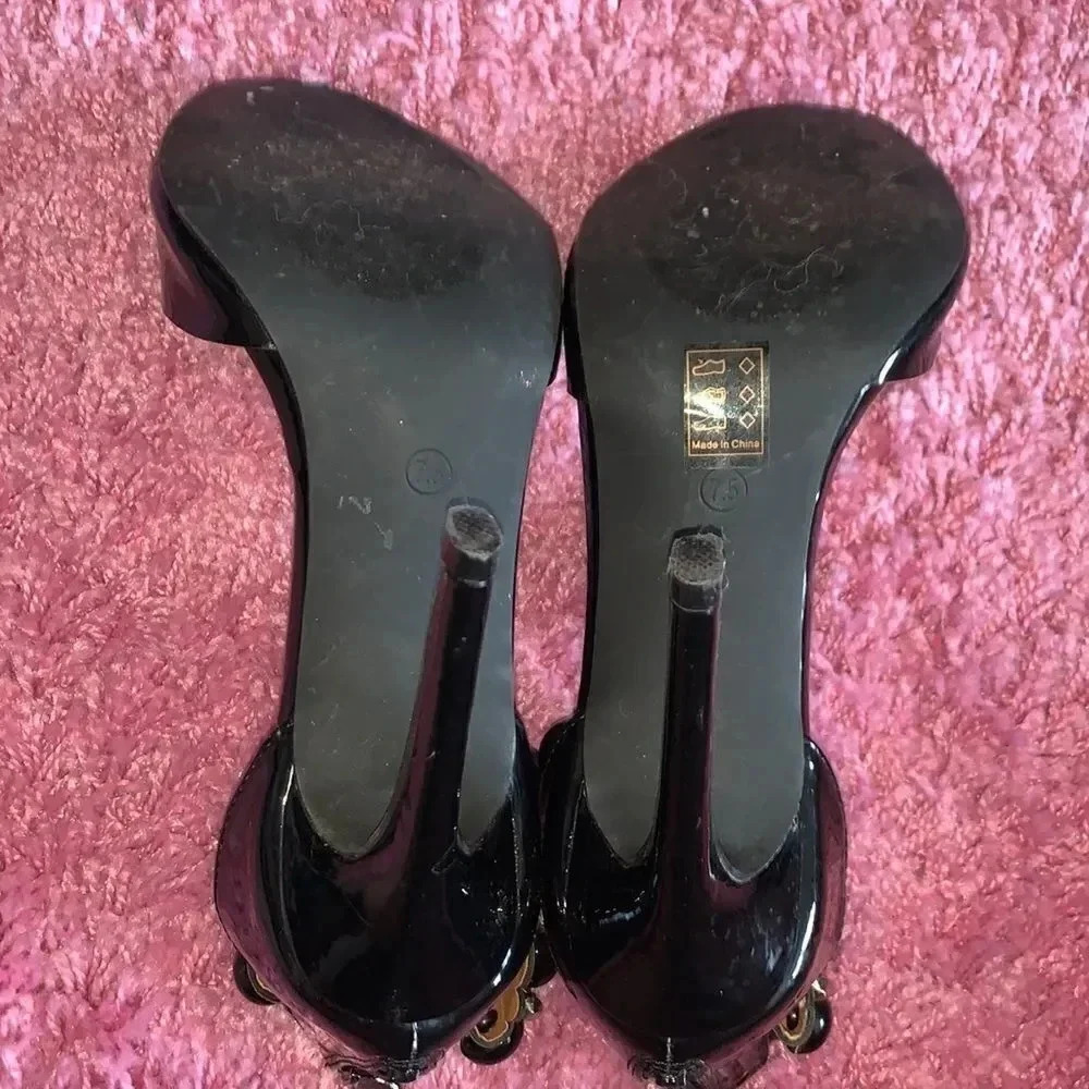 Cape Robbin Beaded Black Strapped Heels Size 7.5 - Picture 5 of 6